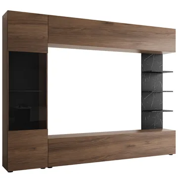 Bunda TV-veggseksjon 250 cm - brun - Møbler - Mediamøbel & tv møbel - TV-møbelsett