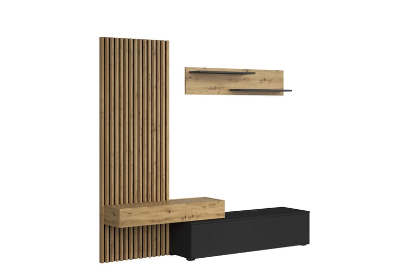 Bunkar TV-møbelsett 210x43 cm - Brun / Svart - Møbler - Mediamøbel & tv møbel - TV-møbelsett