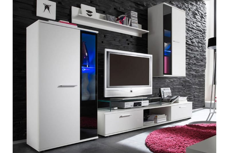 Bunta TV-møbelsett 235x40 cm - Hvit - Møbler - Mediamøbel & tv møbel - TV-møbelsett
