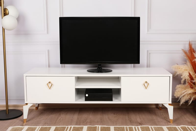Buvillage Tv-benk 143 cm - Hvit - TV-benk & mediabenk