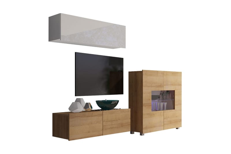 Calabrini TV-møbel - Beige / Grå - Møbler - Mediamøbel & tv møbel - TV-møbelsett