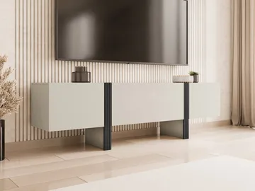 Calvenn Gulvstående TV-benk 200 cm med Oppbevaring i Malt Tre - Beige - Møbler - Mediamøbel & tv møbel - TV-benk & mediabenk