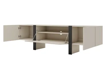 Calvenn Gulvstående TV-benk 200 cm med Oppbevaring i Malt Tre - Beige - Møbler - Mediamøbel & tv møbel - TV-benk & mediabenk
