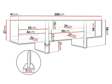 Calvenn Gulvstående TV-benk 200 cm med Oppbevaring i Malt Tre - Beige - Møbler - Mediamøbel & tv møbel - TV-benk & mediabenk