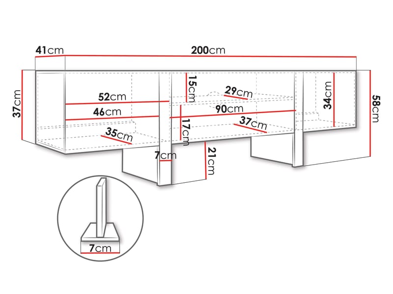 Calvenn TV-benk 200 cm - Møbler - Mediamøbel & tv møbel - TV-skap