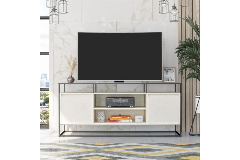Camley Tv-benk 136,6x49,8 cm Hvit - Dorel Home - TV-benk & mediabenk