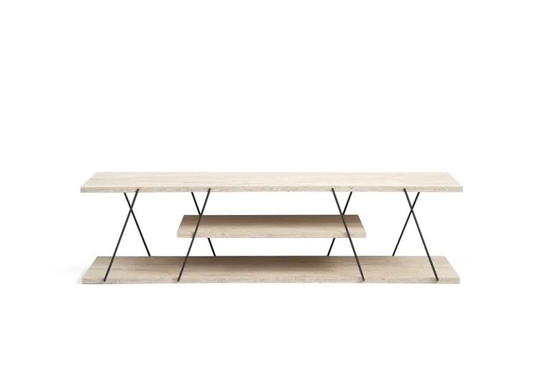 Canaz TV-benk 120 cm, Svart/Marmor