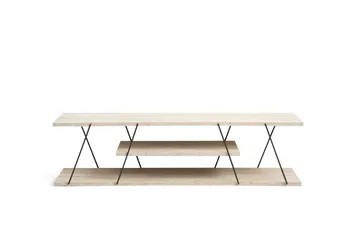 Canaz TV-benk 120 cm - Svart/Marmor - Møbler - Mediamøbel & tv møbel - TV-benk & mediabenk