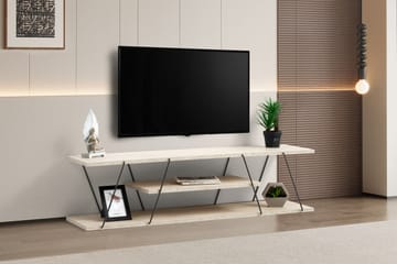 Canaz TV-benk 120 cm - Svart/Marmor - Møbler - Mediamøbel & tv møbel - TV-benk & mediabenk