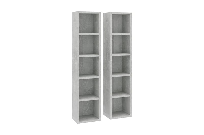 CD-skap 2 stk betonggrå 21x16x93,5 cm sponplate - Grå - Møbler - Mediamøbel & tv møbel - CD-hylle & DVD-hylle