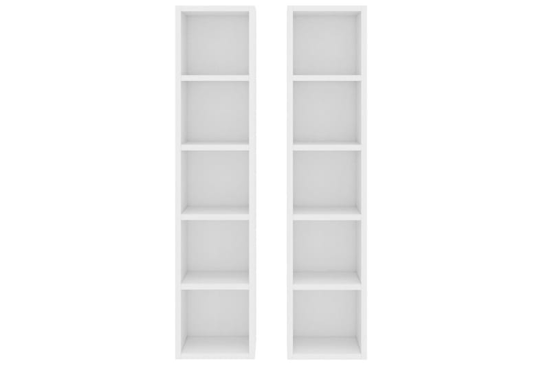CD-skap 2 stk hvit 21x16x93,5 cm sponplate - Hvit - Møbler - Mediamøbel & tv møbel - CD-hylle & DVD-hylle