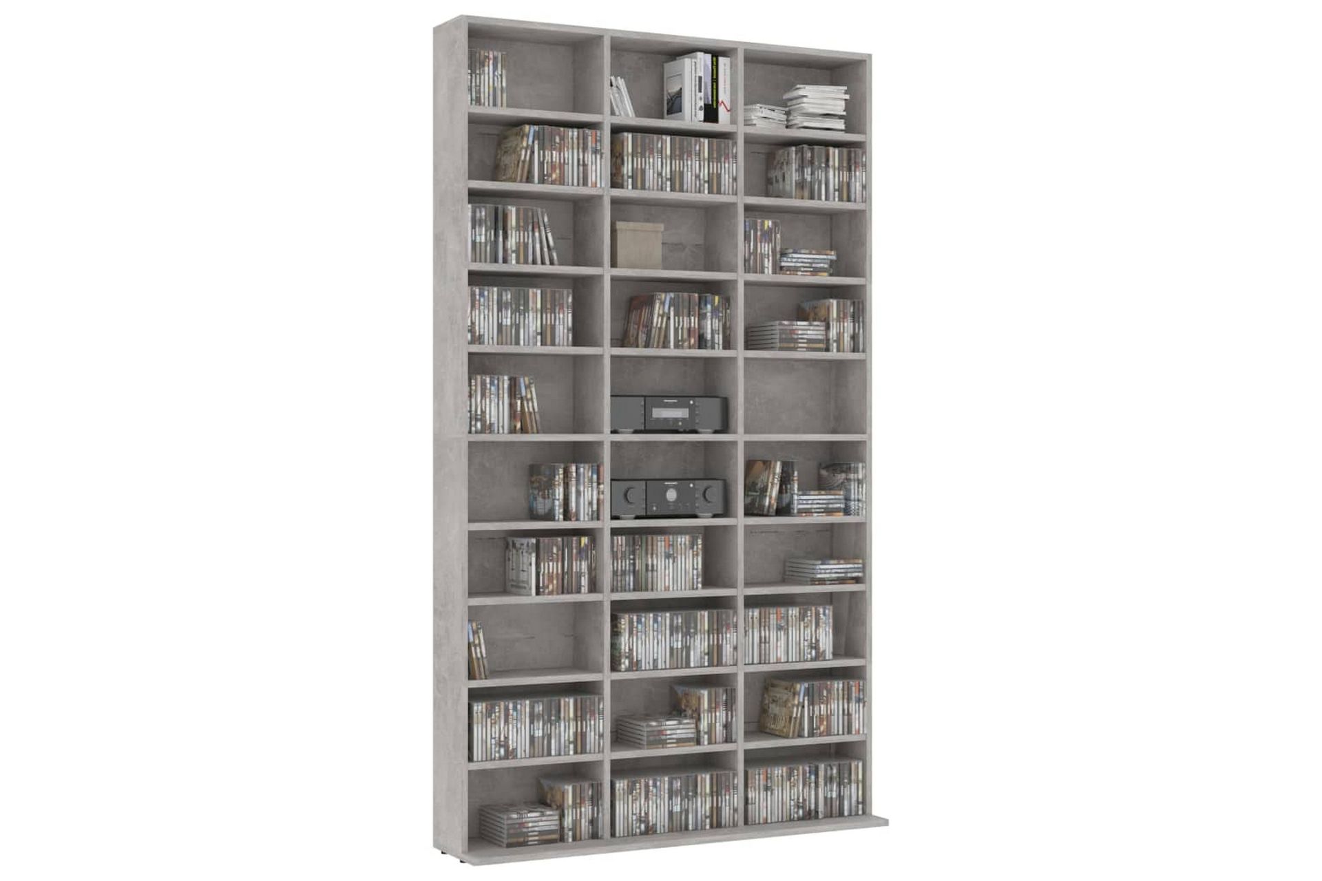CD-skap betonggrå 102x16x177,5 cm sponplate - Møbler - Mediamøbel & tv møbel - CD-hylle & DVD-hylle