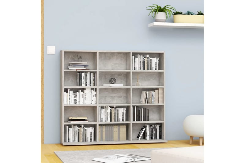 CD-skap betonggrå 102x16x89,5 cm sponplate - Møbler - Mediamøbel & tv møbel - CD-hylle & DVD-hylle
