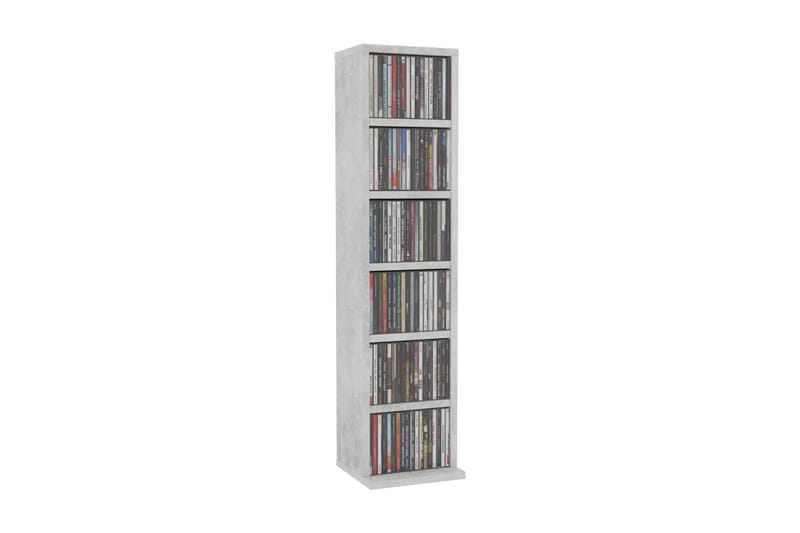 CD-skap betonggrå 21x16x88 cm sponplate - Grå - Møbler - Mediamøbel & tv møbel - CD-hylle & DVD-hylle