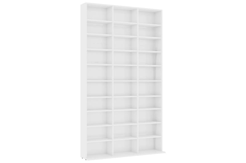 CD-skap høyglans hvit 102x16x177,5 cm sponplate - Møbler - Mediamøbel & tv møbel - CD-hylle & DVD-hylle