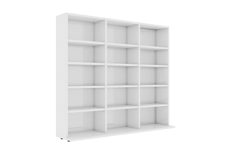 CD-skap høyglans hvit 102x16x89,5 cm sponplate - Møbler - Mediamøbel & tv møbel - CD-hylle & DVD-hylle
