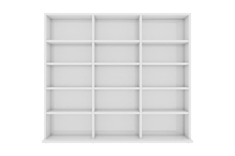 CD-skap høyglans hvit 102x16x89,5 cm sponplate - Møbler - Mediamøbel & tv møbel - CD-hylle & DVD-hylle