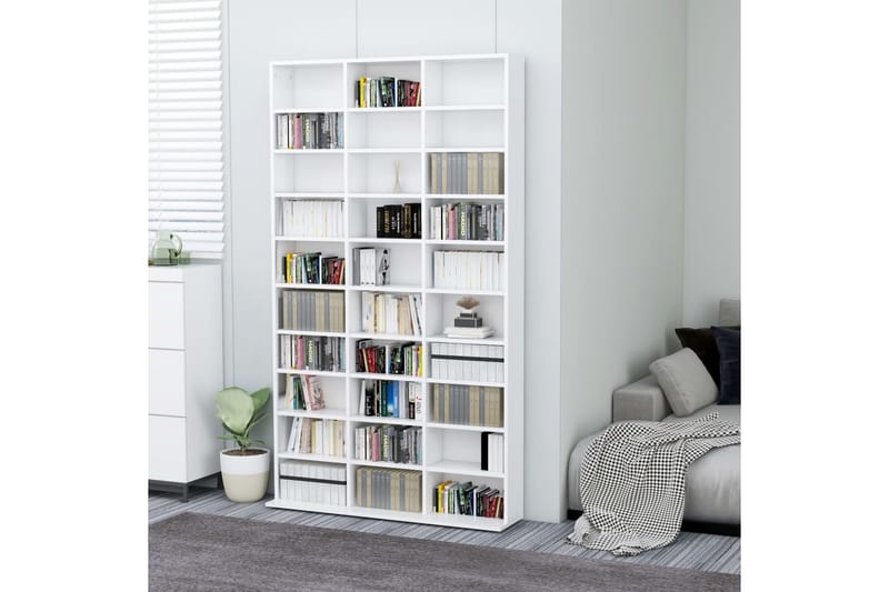 CD-skap hvit 102x16x177,5 cm sponplate - Møbler - Mediamøbel & tv møbel - CD-hylle & DVD-hylle