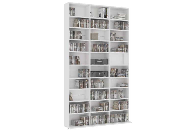 CD-skap hvit 102x16x177,5 cm sponplate - Møbler - Mediamøbel & tv møbel - CD-hylle & DVD-hylle
