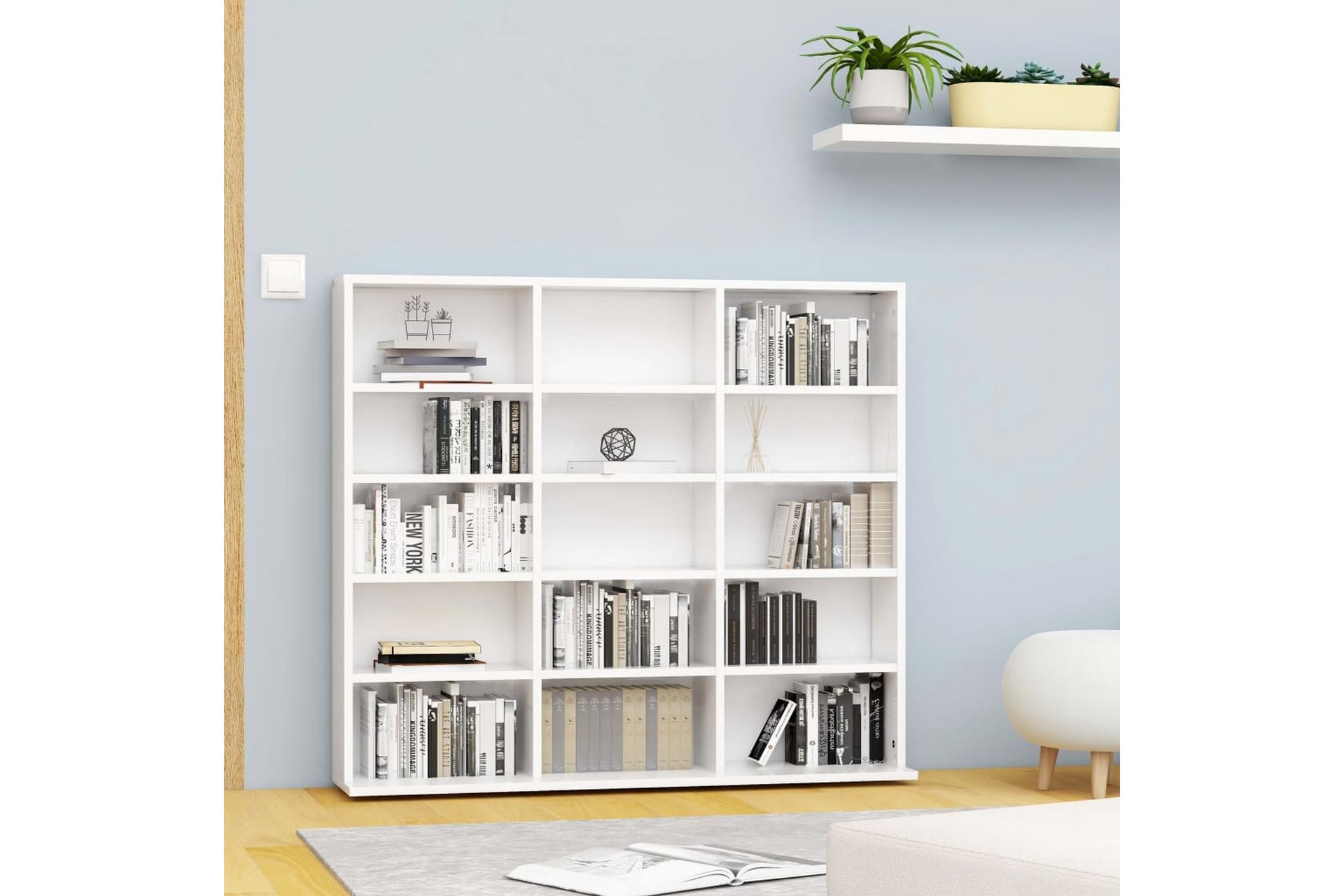 CD-skap hvit 102x16x89,5 cm sponplate - Møbler - Mediamøbel & tv møbel - CD-hylle & DVD-hylle