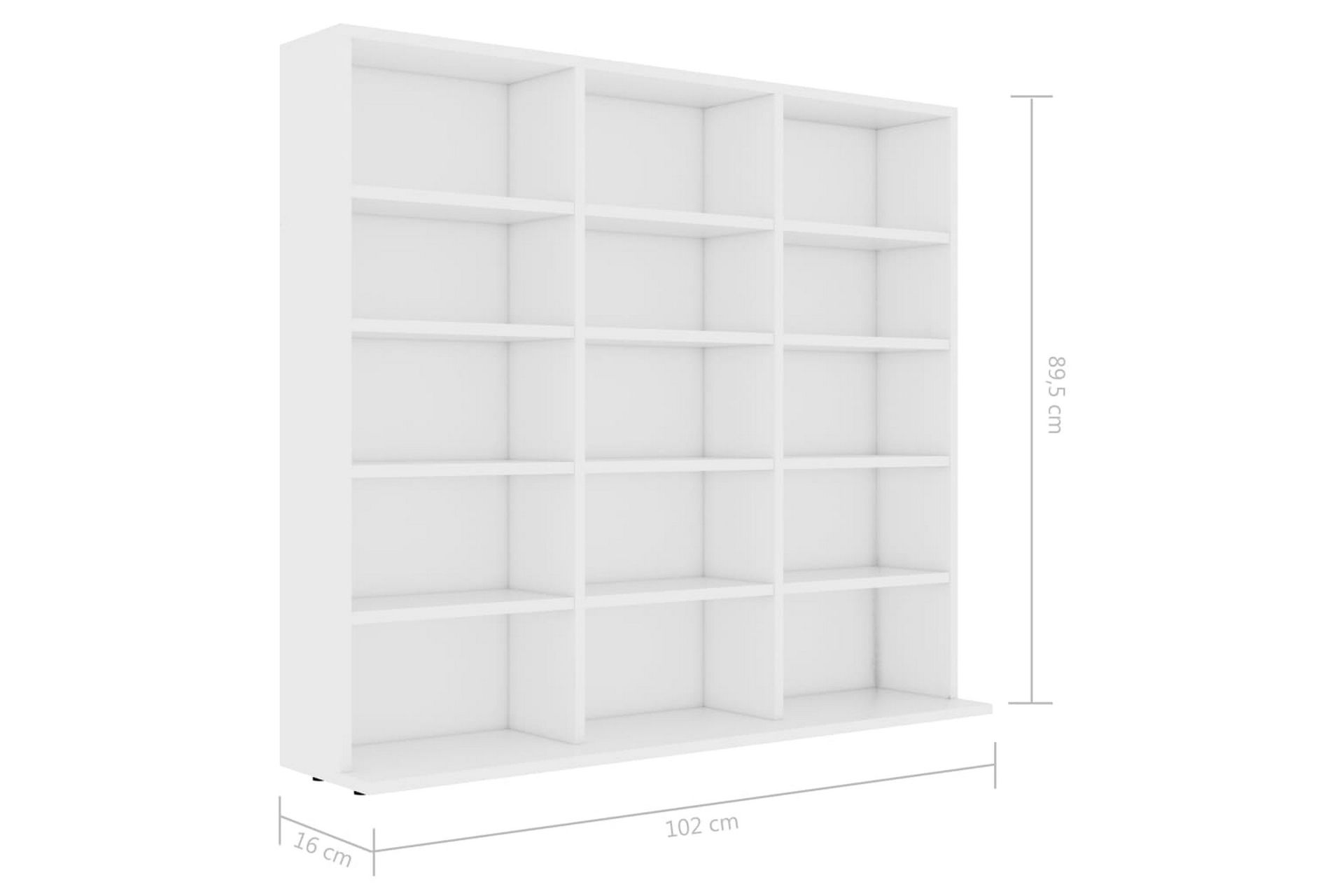 CD-skap hvit 102x16x89,5 cm sponplate - Møbler - Mediamøbel & tv møbel - CD-hylle & DVD-hylle