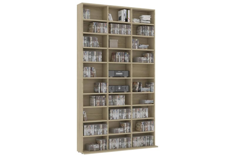 CD-skap sonoma eik 102x16x177,5 cm sponplate - Møbler - Mediamøbel & tv møbel - CD-hylle & DVD-hylle
