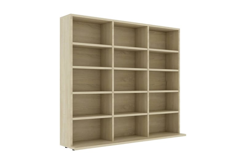 CD-skap sonoma eik 102x16x89,5 cm sponplate - Møbler - Mediamøbel & tv møbel - CD-hylle & DVD-hylle