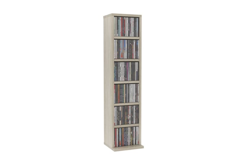 CD-skap sonoma eik 21x16x88 cm sponplate - Brun - Møbler - Mediamøbel & tv møbel - CD-hylle & DVD-hylle