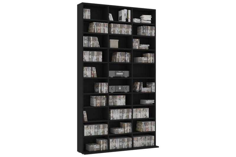 CD-skap svart 102x16x177,5 cm sponplate - Møbler - Mediamøbel & tv møbel - CD-hylle & DVD-hylle