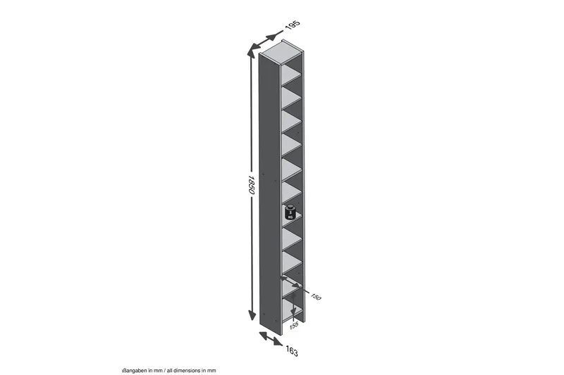 Hallo CD-Hylle 20 cm - Betong - Møbler - Mediamøbel & tv møbel - CD-hylle & DVD-hylle