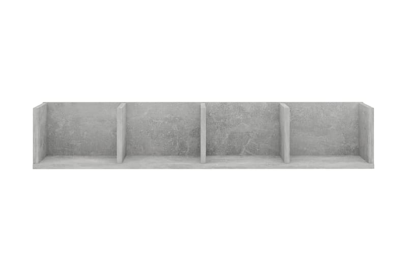 Veggmontert CD-hylle betonggrå 100x18x18 cm sponplate - Grå - Møbler - Mediamøbel & tv møbel - CD-hylle & DVD-hylle