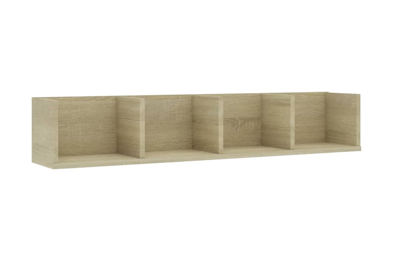 Veggmontert CD-hylle sonoma eik 100x18x18 cm sponplate - Beige - Møbler - Mediamøbel & tv møbel - CD-hylle & DVD-hylle