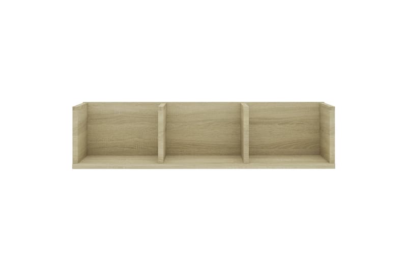 Veggmontert CD-hylle sonoma eik 75x18x18 cm sponplate - Beige - Møbler - Mediamøbel & tv møbel - CD-hylle & DVD-hylle