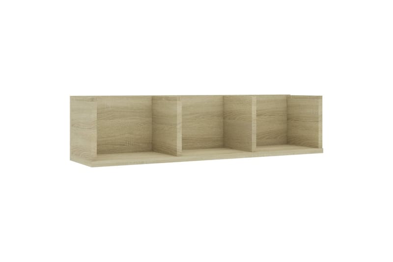 Veggmontert CD-hylle sonoma eik 75x18x18 cm sponplate - Beige - Møbler - Mediamøbel & tv møbel - CD-hylle & DVD-hylle