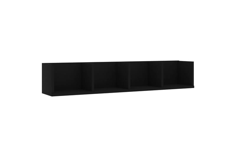 Veggmontert CD-hylle svart 100x18x18 cm sponplate - Svart - Møbler - Mediamøbel & tv møbel - CD-hylle & DVD-hylle
