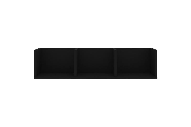 Veggmontert CD-hylle svart 75x18x18 cm sponplate - Svart - Møbler - Mediamøbel & tv møbel - CD-hylle & DVD-hylle