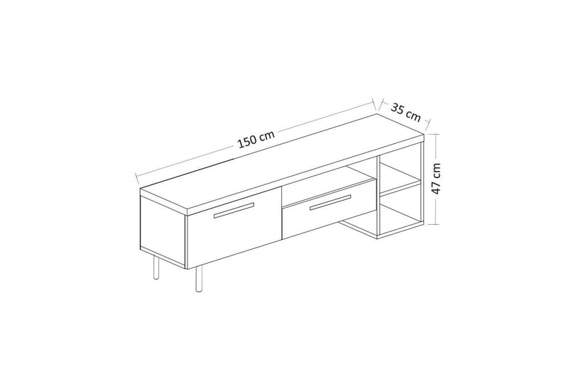 Chaclla TV-benk 150 cm - Beige - Møbler - Mediamøbel & tv møbel - TV-benk & mediabenk