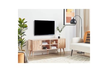 Chandler Gulvstående TV-benk 145 cm med Oppbevaring i Lyst Tre - Lysebrun - Møbler - Mediamøbel & tv møbel - TV-benk & mediabenk