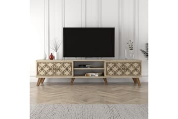 Chass Gulvstående TV-benk 180 cm med Oppbevaring i Lyst Tre - Beige - Møbler - Mediamøbel & tv møbel - TV-benk & mediabenk