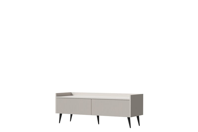 Chiku Gulvstående TV-benk 121 cm med Oppbevaring i Malt Tre, Beige