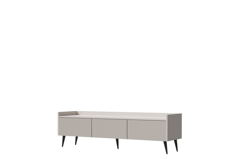 Chiku Gulvstående TV-benk 150 cm med Oppbevaring i Malt Tre, Beige