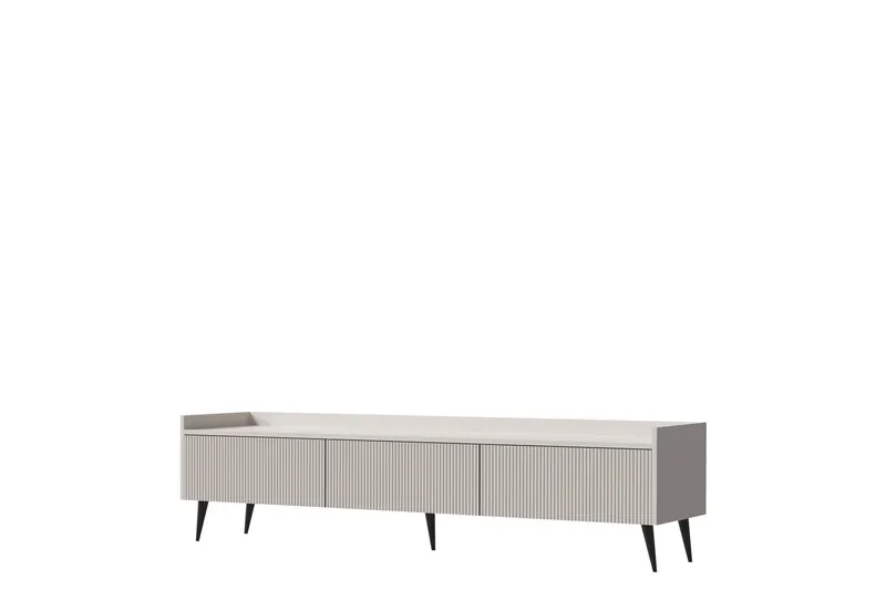 Chiku Gulvstående TV-benk 180 cm med Oppbevaring i Malt Tre, Beige