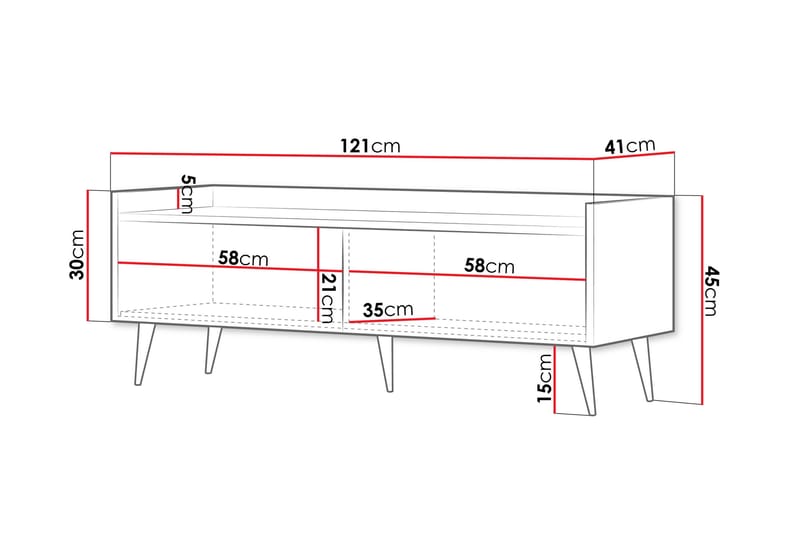 Chiku TV-benk 121 cm - Beige - Møbler - Mediamøbel & tv møbel - TV-benk & mediabenk