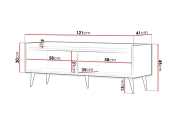 Chiku TV-benk 121 cm - Beige - Møbler - Mediamøbel & tv møbel - TV-benk & mediabenk