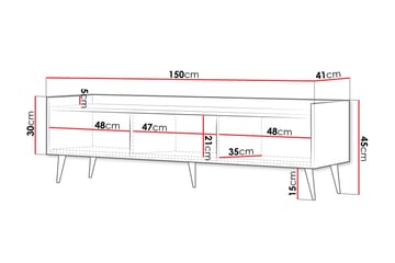 Chiku TV-benk 150 cm - Beige - Møbler - Mediamøbel & tv møbel - TV-benk & mediabenk