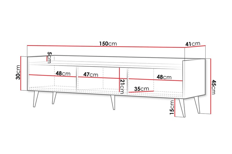 Chiku TV-benk 150 cm - Beige - Møbler - Mediamøbel & tv møbel - TV-benk & mediabenk