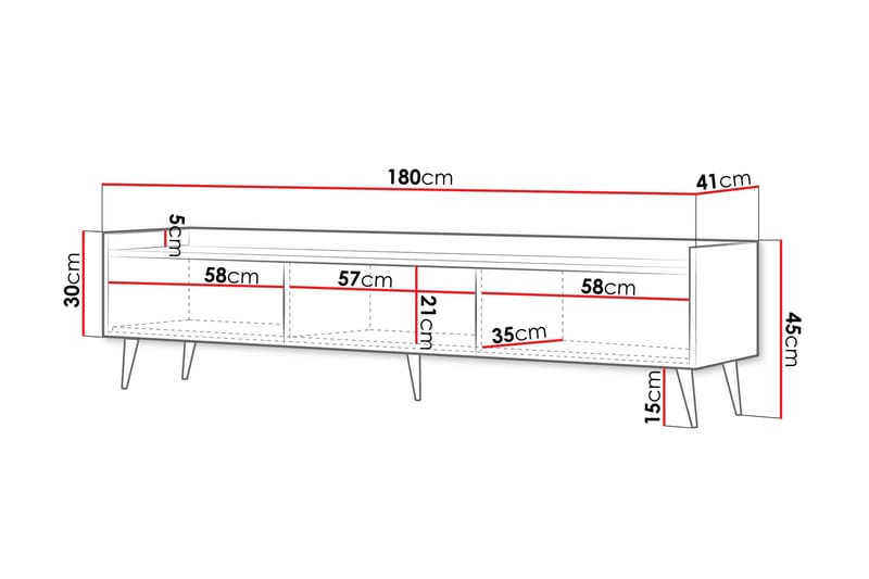 Chiku TV-benk 180 cm - Beige - Møbler - Mediamøbel & tv møbel - TV-benk & mediabenk