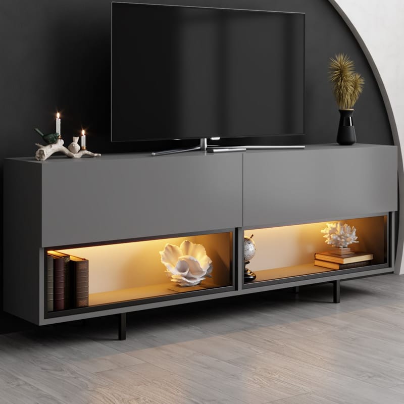 Cielieucel TV-benk 180 cm - Antrasitt - Møbler - Mediamøbel & tv møbel - Mediestativ & veggfeste