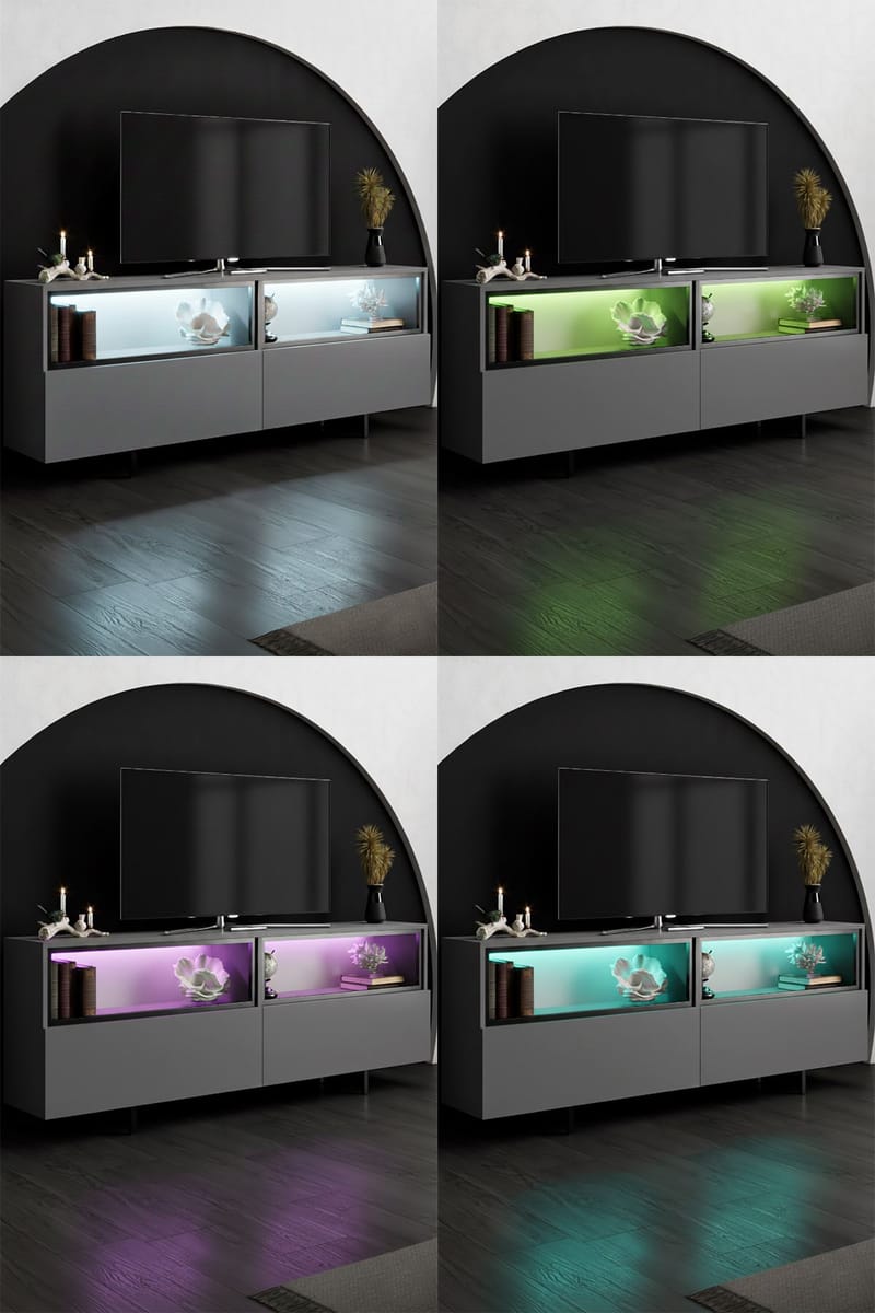 Cielieucel TV-benk 180 cm - Antrasitt - Møbler - Mediamøbel & tv møbel - Mediestativ & veggfeste