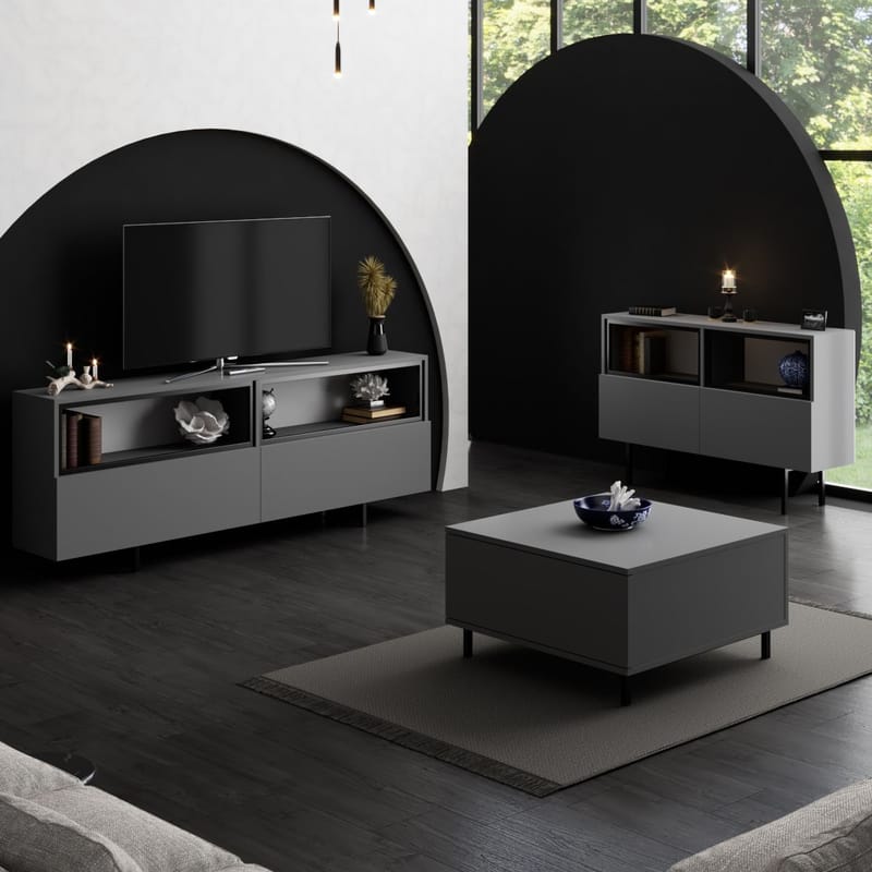 Cielieucel TV-benk 180 cm - Antrasitt - Møbler - Mediamøbel & tv møbel - Mediestativ & veggfeste